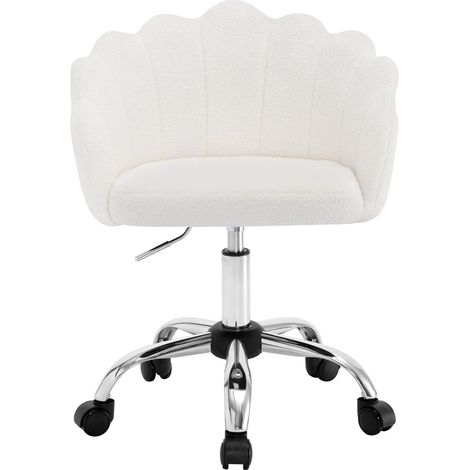 WOLTU Silla de Oficina Silla de Escritorio Giratoria Asiento Acolchado Regulable en Altura, Cachemira, Crema (1/5)