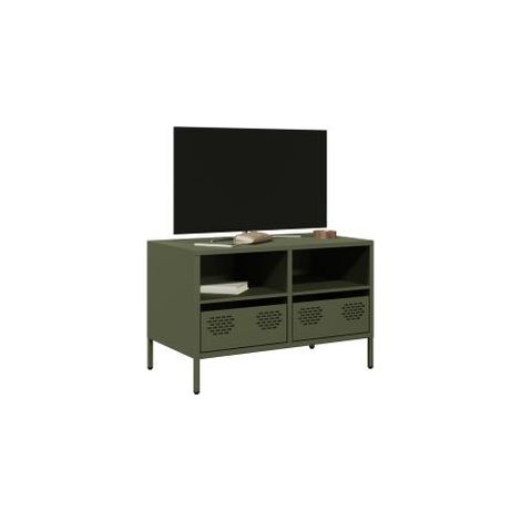 Meuble TV vert olive 68x39x43,5 acier laminé à froid (1/5)