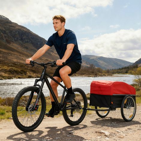 Remorque à vélos 170 litres Remorque cargo à vélo bâche d’accouplement 51 cm pneu pneumatique à serrage rapide jusqu’à 40 kg (1/4)