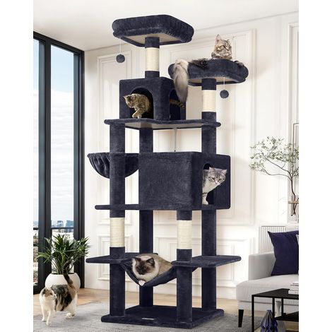 Arbre a Chat 195 cm Grand Niche 50CM Hamac pour 2 Gros Chats (1/5)