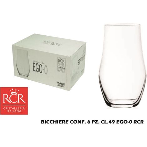 RCR Cristalleria Italiana Ego - E50 - Set da 6 Bicchieri in Vetro