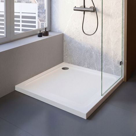 Schulte Duschwanne Adria mit Anti-Rutsch-Beschichtung 90x90 - Komplett Set mit Fußgestell und Ablauf, Sanitäracryl (1/5)