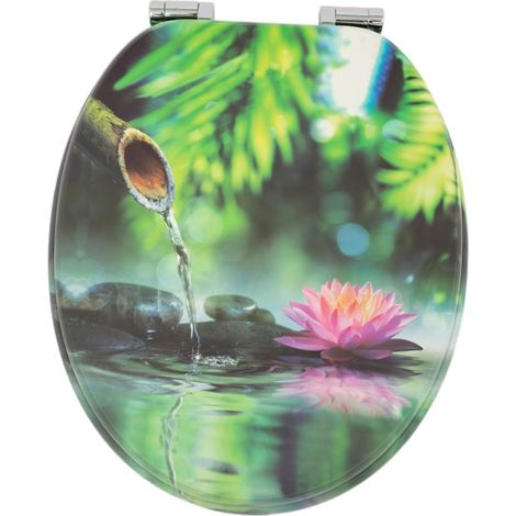 Abattant WC Homseat MDF Zen 43x37cm Charnières Zinc Alliage Fermeture Douce Silencieuse Résistant (1/5)