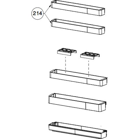 Balconnet de porte repère 214 (5734680200) Réfrigérateur, congélateur
