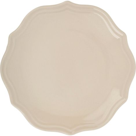Assiette à Dessert en Faïence Crème Ø 21 cm - Collection Table de Diane - Assiette en faïence au Charme Classique, délicatement festonnée