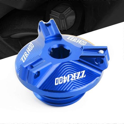 Aplicable a: Kawasaki ZZR1400 ZZR 1400 2006-2011 Motocicleta Tapa de llenado de aceite de aluminio CNC (azul) (1/5)
