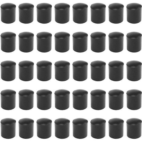 40 bouchons en caoutchouc par paquet, embouts de tube en caoutchouc noir ronds de 10 mm fdq (1/5)
