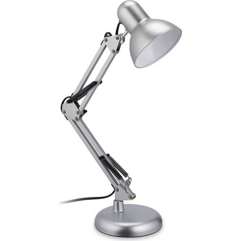 Lampe de bureau retro argent (1/5)
