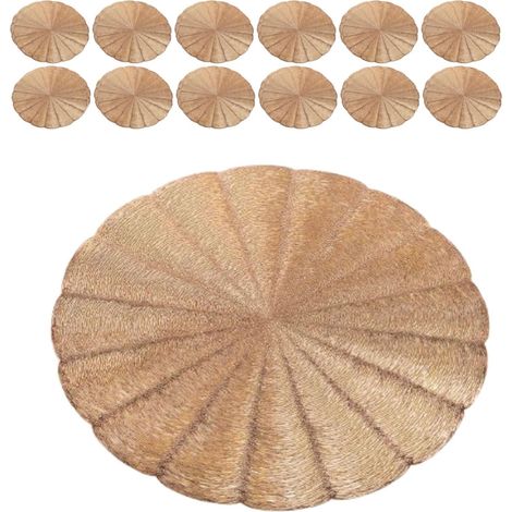 Tovagliette Sottopiatto Rotonde Color Oro - Set da 12 - Allestimento Tavola (1/3)