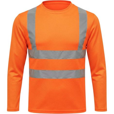 T-shirt de travail haute visibilité orange respirant manches longues taille XXL (1/5)