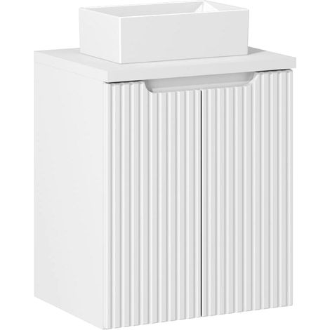 Waschtisch 50cm mit Keramikwaschbecken, weiß, NEWPORT-56-WHITE (1/5)