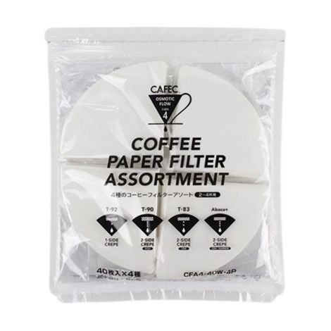 Juego de filtros Cafec de 4 tipos para taza 4 CFA4-40W-4P