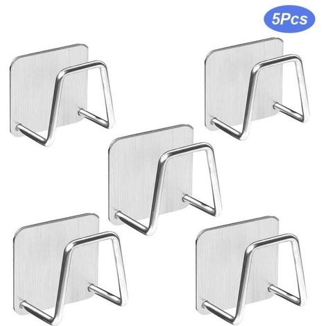 Porte-éponge - Non spécifié - 5 Pcs - Acier inoxydable 304 - Auto-adhésif - Étanche-Ywey (1/4)