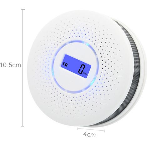 Detector de humo y monóxido de carbono a pilas con pantalla LCD y alarma sonora. Alarma de humo y monóxido de carbono. (1/2)