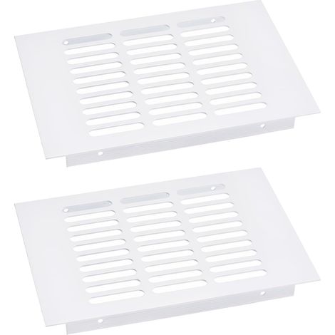 2 Pcs Grille de Couverture de Bouches 200 x 150 mm (Blanc) (1/5)