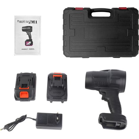 21V Cordless Handheld Electric Leaf Blower with 2 Batteries, Variable Speed, Portable Car Dryer (1/5)