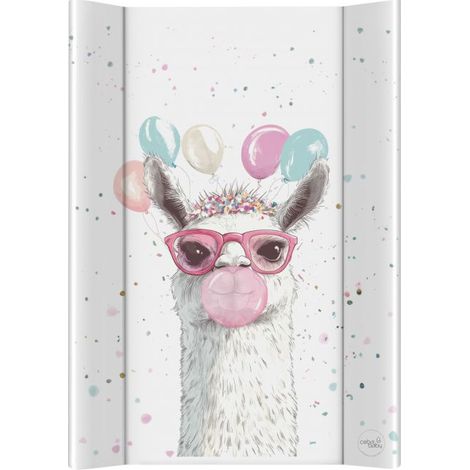 Niedliche und bequeme Premium-Wickelauflage „Crazy Lama“ (50 x 70 cm) mit Griffen (1/5)