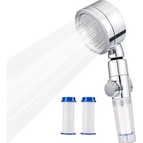 Soffione doccia ZOLGINAH, anticalcare e a risparmio idrico, 3 modalità di getto con 2 filtri in cotone PP sostituibili, compatibile con tubi e supporti standard. (1/5)