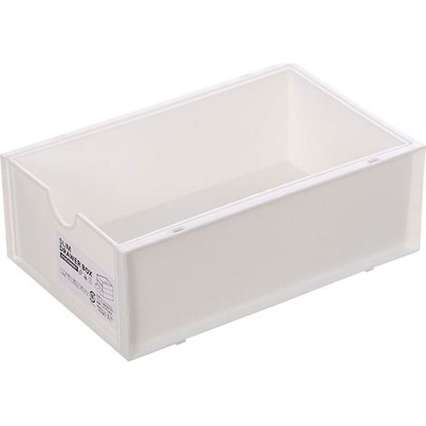 Boîte De Rangement - Boîte À Tiroir Empilable En PP - Pour Bureau Étudiant Ou Bureau Professionnel - 1 Pièce - Blanc (1/5)