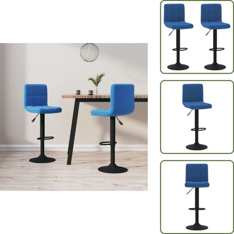 Tabourets de bar lot de 2 bleu velours - Tabouret De Bar - Chaise De Comptoir - Tabourets De Bar - Fauteuil De Bar - Meuble Bar (1/5)