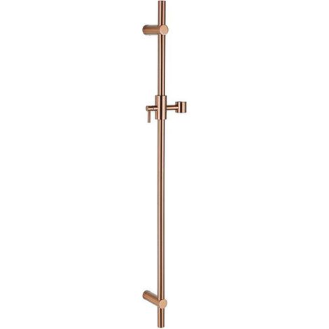 FugaFlow Eccelente Robinet de baignoire avec set de barre coulissante - douchette ronde - flexible de douche lisse - cuivre brossé PVD