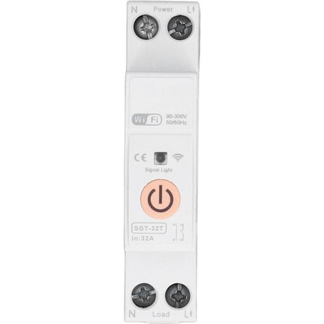 DIN-Schienen-Leistungsschalter, Fernbedienung, intelligenter WLAN-Schalter für Haushaltsgeräte, Wechselstrom 90–300 V, 2-polig, 32 A (1/5)