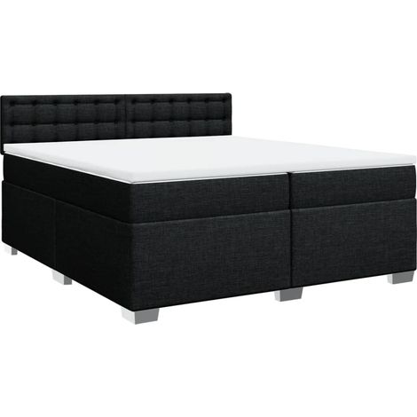 Maison Exclusive - Giroletto a Molle con Materasso Nero 200x200 cm in Tessuto