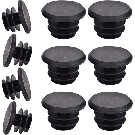 10 tappi terminali in plastica per manubrio, neri, adatti alla maggior parte delle biciclette. (1/5)