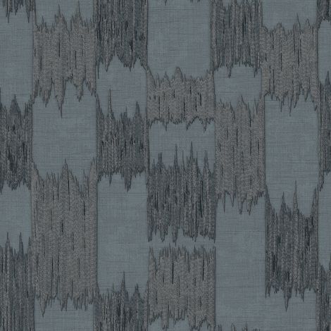 Ethno Tapete Profhome RE521036-DI heißgeprägte Vliestapete strukturiert in Textiloptik glänzend blau kobalt-blau blau-grau 5,33 m2