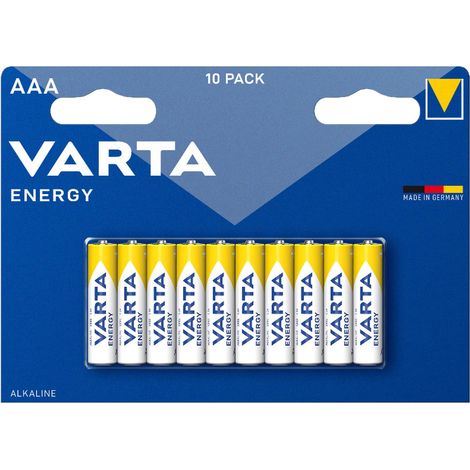 Piles alcalines Varta Energy AAA LR03 - Lampe horloge/veilleuse (lot de 10) (1/2)