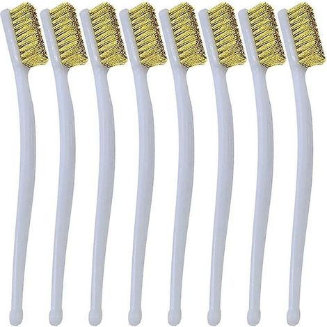 Lot de 8 petites brosses en laiton pour le nettoyage des scories de soudure (1/4)