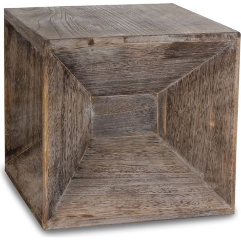 Sgabello cubo tavolino comodino tavolino grigio legno 38x40x40cm TABA06014