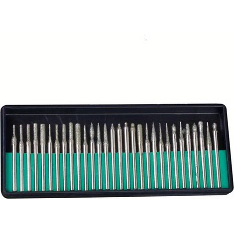 30 Embouts Diamant pour Outils Rotatifs Métal Bois Sculpture Routage Tige 3 mm (1/4)