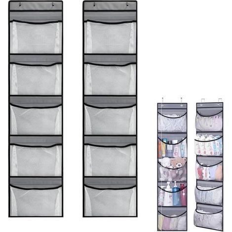 2-teiliger Türhänger, Hängeregal mit großem Fassungsvermögen und 5 Netztaschen (1/4)