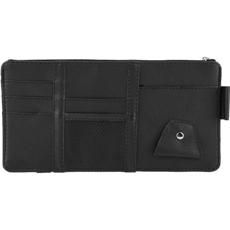 Sun Visor Holder, Yctze Universal Car Sun Visor Leather CD Sunglass Card Organizer Holder for Mirror Sun Visor Storage, Car Sun Visor Organizer, Keeps Sun Visor Tidy, Car Storage (1/5)