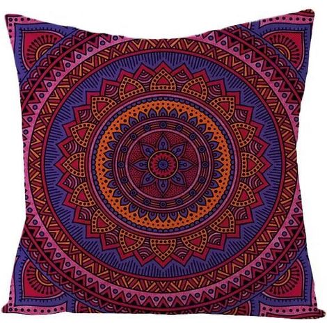 Taie D'oreiller - Coton Lin - Double Face - Pour Canapé Fauteuil Lit Voiture Intérieur Extérieur - 40x40 cm (1/5)