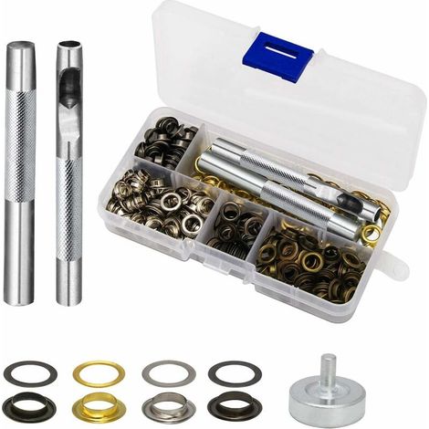 1/4 Eyelet Kit 200 Sets Eyelet Eyelets 6mm Sewing Eyelets with Tool (1/5)