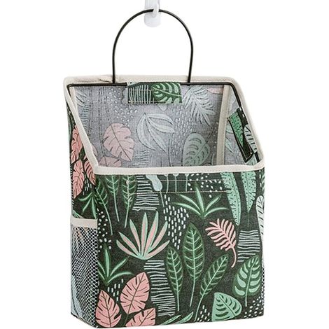 Sac de rangement mural coton lin imperméable peut être utilisé pour chambre salle de bain cuisine vert (1/5)