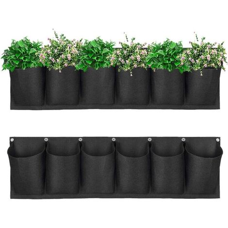 6 Poches Sac à Plantes Murales, Pots Suspendus pour Balcons, Jardins et Appartements