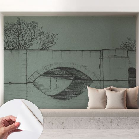 Carta da parati autoadesiva - Fotomurale adesivo - soggiorno moderno - resistente - Ponte ad arco 208x146 cm (1/5)