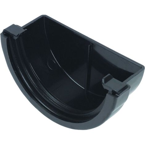 FloPlast Black 75mm Half Round Gutter Stop End - Easy Install (1/2)