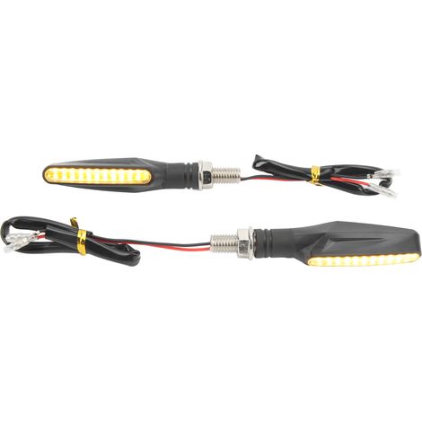 Paire de clignotants LED 12 V pour moto, style sport, route ou chopper, noirs. (1/5)