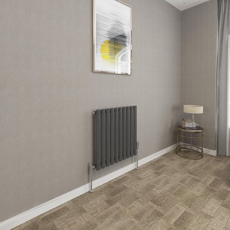 600x590mm Anthracite Single Oval Column Radiator Horizontal Modern Central Heating Radiators (1/5)