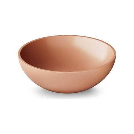 Zeza Element Vasque à poser - 41x41x14cm - solid surface - brillant pêche (orange/rose)