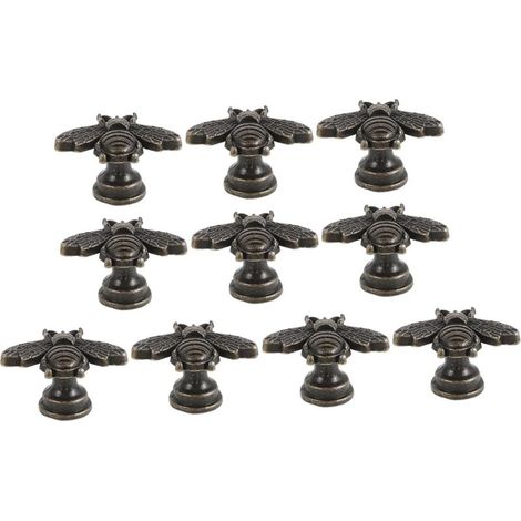 10 pièces Boutons De Commode Abeille Vintage Pour Poignées Armoire Décoratives Métal Boutons De Placard (1/5)