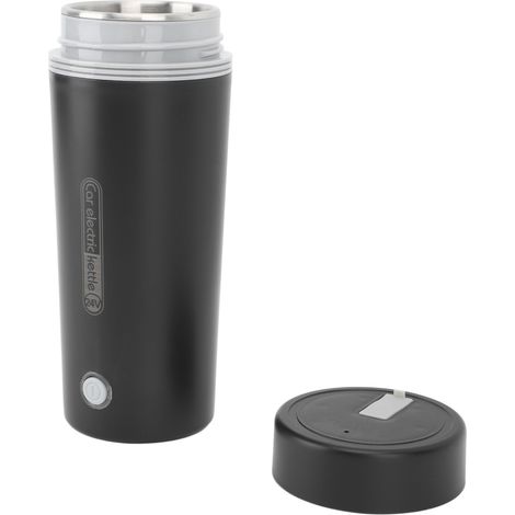 Bouilloire électrique à chauffage rapide, contrôle intelligent, protection anti-surchauffe, 350 ml, tasse chauffante isotherme portable pour les voyages en voiture, noire, 24 V, 140 W (1/5)