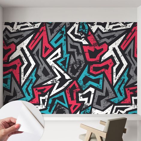 Papier peint autocollant adhésif installation rapide du papier peint durable et résistante Mosaïque abstraite 152x104 cm (1/5)