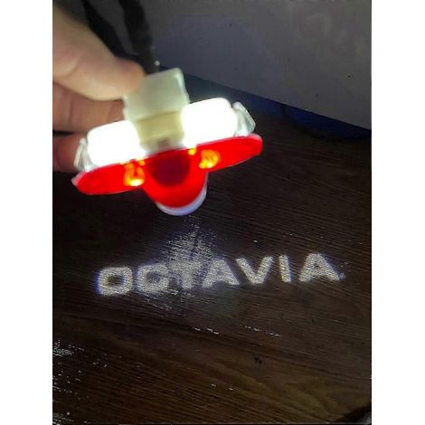 Lampe de projection fantôme 2 pièces pour logo VRS et Octavia A5-FCY - porte de voiture (1/4)