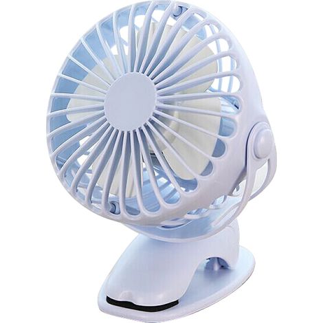 Ventilador USB recargable Yoobao Y-F04, mini ventilador portátil con clip, 4 velocidades, pequeño ventilador eléctrico azul de 6400 mAh.