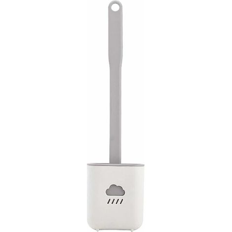 Brosse de nettoyage White Landmark Free Punching Cloud à long manche en caoutchouc souple pour toilettes-AquaForge (1/5)